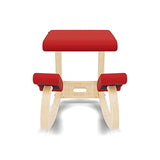 Varier Variable Balans Original Kneeling Chair Designed by Peter Opsvik (Red Revive Fabric with Natural Ash Base) Varier