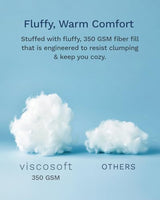 ViscoSoft Twin/Twin XL Down Alternative Comforter – All Season Cooling Breathable Microfiber Duvet Insert, Soft Quilted Reversible Blanket, Light Gray/Dark Gray ViscoSoft