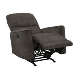 Lexicon Manual Rocker Recliner Chair, Polished Microfiber Manual Reclining Chair with Overstuffed Backrest, Comfy Nursery Recliner for Living Room/Office/Bedroom/Apartment, Easy Assembly, Chocolate