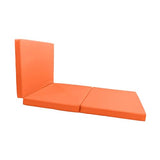 D&D Futon Furniture Trifold Foam Beds, Floor Tri-Fold Bed, Foldable Shikibuton Mattress Cushion Topper Mat for Space Saving Sleepover 3x27x75 in, Orange D&D Futon Furniture