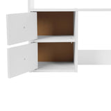 Desk Hutch, Desktop Hutch with 8 Shelves & 4 Drawers, Vanity Desk with Hutch Top Only, Extendable Small Desk Shelf for Top of Desk, Desktop Bookcase Bookshelf for Home Office Generic
