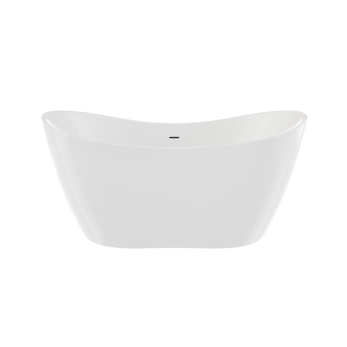 DreamLine Nile 67 inch L x 28 3/8 inch W x 28 3/8 inch H Freestanding Acrylic Bathtub with Matte Black Drain DreamLine