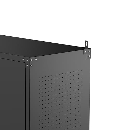 OREALLANDROL 72"x44"x22" Metal Garage Storage Cabinet with Wheels & Pegboards, Black Steel Locking Cabinet with 4 Adjustable Shelves, Rolling Tool for Garage, Basement, Home, Office OREALLANDROL