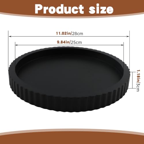 Decorative Tray for Coffee Table 11" Black Round Concrete Home Decor Serving Trays for Accent Table, Console Table for Kitchen, Living Room, Home Decor(Black) YOSINXU