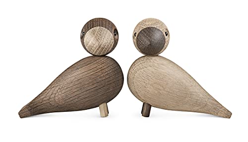 Kay Bojesen Lovely 1 Pair of Figurines 9 cm Song Birds Decoration Wooden, Brown Kay Bojesen