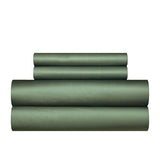 Olive Green Cotton Duvet Cover Set Queen 100% Long-Staple Cotton Sateen Bedding Set, Soft Breathable Smooth Organic Pure Cotton Plain Comforter Cover, Luxury Minimalist Bedroom Decor for All Season YASMENG