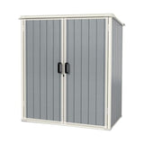 Aoxun Resin Shed 4.7 x 2.7FT Outdoor Storage Shed with Lockable Door and Floor Garden Plastic Shed for Outdoor Storage (Grey) Aoxun