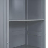 Ball & Cast Murphy Bed Queen Size with Five-Layer Cabinet,Solid Wood Storage Hidden Wall Bedframe,W/Folding Designed,Space-Saving,for Home Office,Study,Guest Room,Gray Ball & Cast