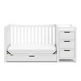 Graco Remi 4-In-1 Convertible Crib & Changer With Drawer (White) – GREENGUARD Gold Certified, Crib And Changing-Table Combo, Includes Changing Pad, Converts To Toddler Bed, Full-Size Bed Graco