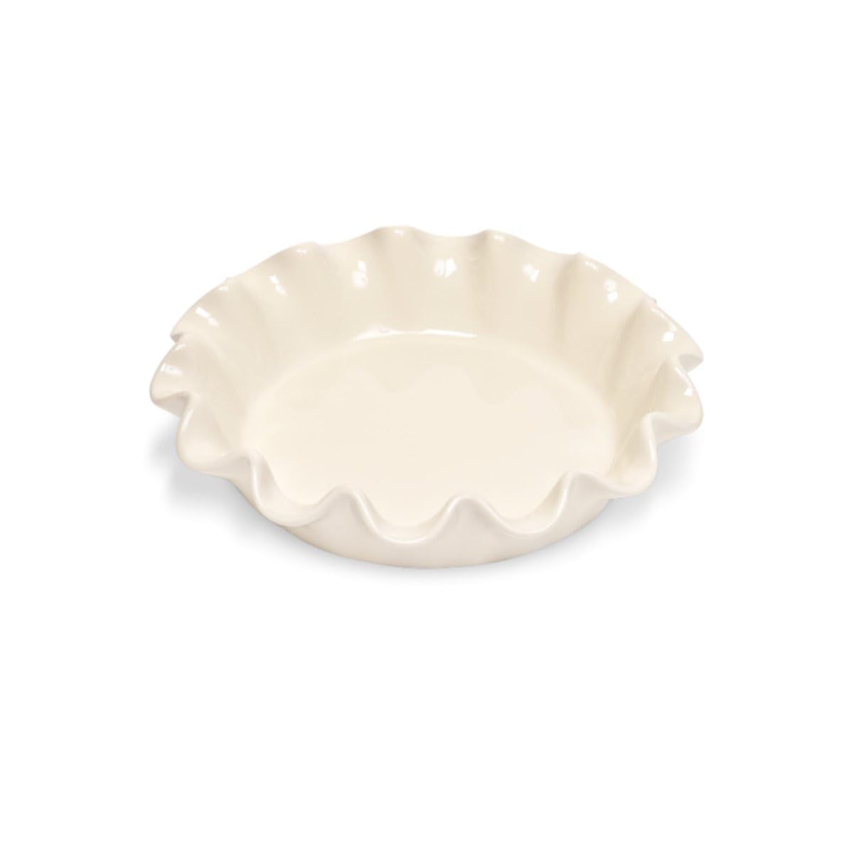 Emile Henry Made In France Ruffled 10.5" X 2.5" / 1.25qt pie dish, Clay Emile Henry