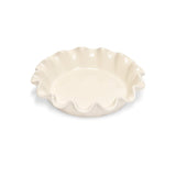 Emile Henry Made In France Ruffled 10.5" X 2.5" / 1.25qt pie dish, Clay Emile Henry