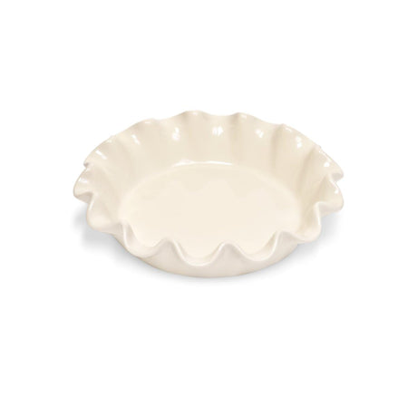 Emile Henry Made In France Ruffled 10.5" X 2.5" / 1.25qt pie dish, Clay Emile Henry