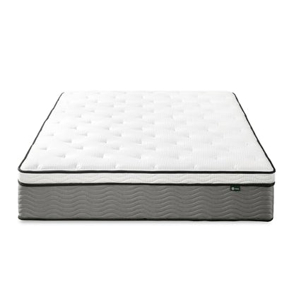 ZINUS 12 Inch True Support Hybrid Mattress [New Version], Queen, Fiberglass Free, Medium Feel, Motion Isolation, Certified Safe Foams & Fabric, Mattress in A Box