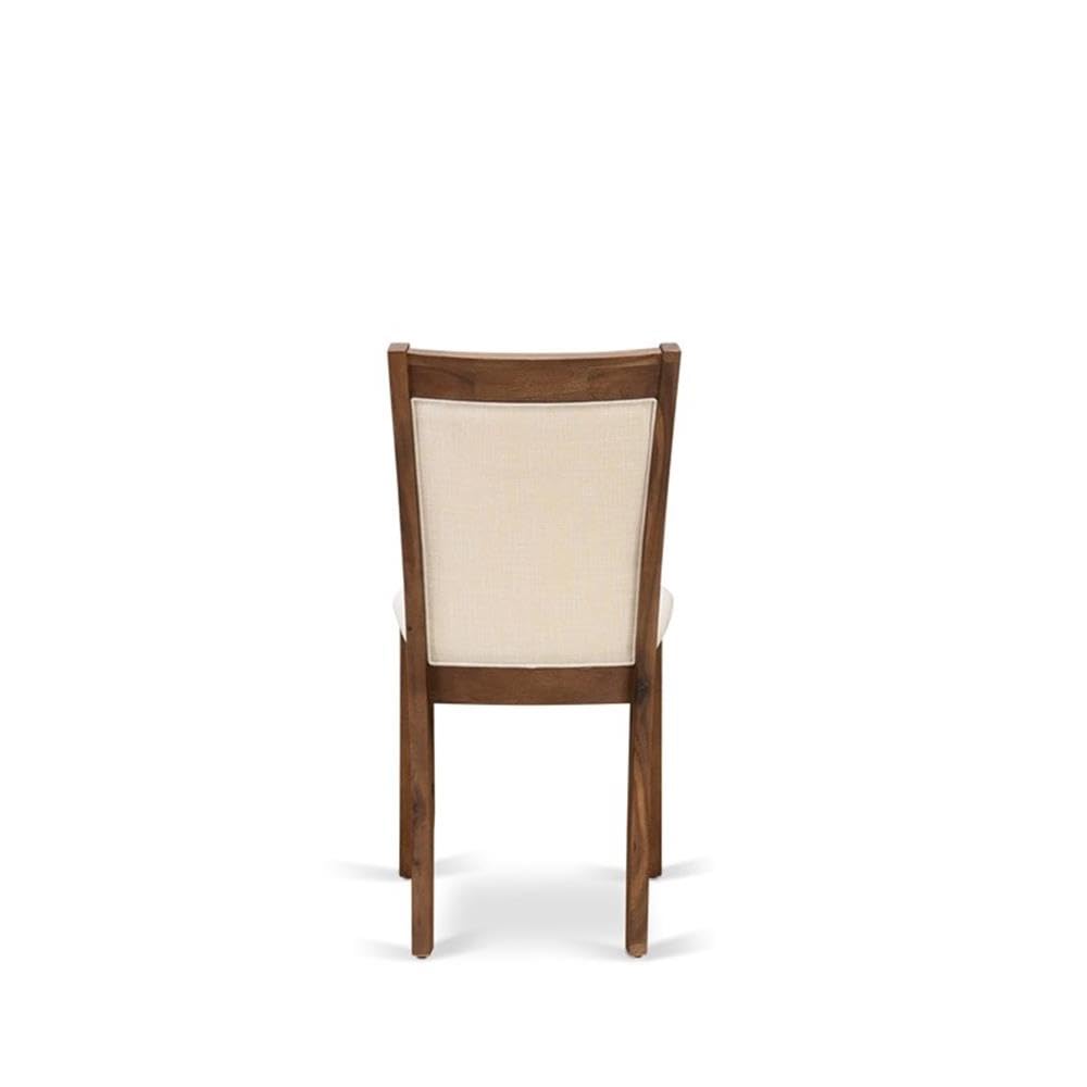 East West Furniture LAMZ9-N8-32 9 Piece Dining Table Set Includes a Rectangle Wooden Table with Removable Leaf and 8 Light Beige Linen Fabric Upholstered Chairs, 42x92 Inch, Walnut East West Furniture