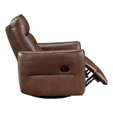 Lexicon Swivel Glider Reclining Chair, Top Grain Leather Match Manual Recliner, Comfy Nursery Glider Recliner, Swivel Reclining Chair for Living Room/Office/Bedroom/Apartment, Toffee Brown Lexicon