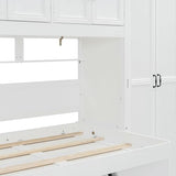 Merax Murphy Bed Wall Bed with Wardrobe, Cabinet and Desk, Twin Size, White Merax
