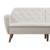 Novogratz Tallulah Memory Foam Futon Couch Bed, Futon Sofa Bed - Ivory Boucle Novogratz