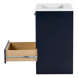Spring Mill Cabinets Emlyn 24 Inch Bathroom Vanity with White Single Sink Top, 2-Door Cabinet, 1 Drawer, 24.5" W x 18.75" D x 32.89" H, Deep Blue Spring Mill Cabinets