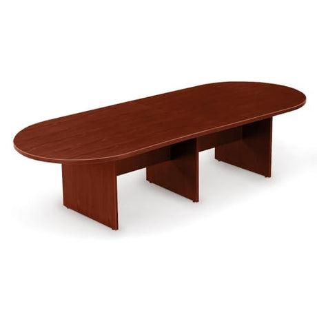 NBF 10L Conference Tables with Eight Seats - Laminate Conference Room Tables - Durable Office Meeting Table - Training Tables for Brainstorming Collaboration Sessions (48"D x 120"W x 29.5"H, Mahogany) nbf signature series