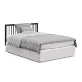 Storkcraft Santorini Deluxe 5-in-1 Convertible Crib with Bonus Toddler Guardrail (Black with Driftwood) – GREENGUARD Gold Certified, Toddler Guardrail Included in Box, Fits Standard Crib Mattress Storkcraft