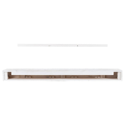 Country Living Hatteras Floating Wood Fireplace Mantel Shelf - Whitewash 60 inch Wooden Farmhouse Floating Pine Beam for Electric Fireplaces, Hearths, and Décor