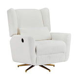 Christopher Knight Home Dolia Boucle Fabric Upholstered 360° Swivel Chair, Push-Back Power Recliner Chair, Iron Recliner Sofa with Rotation, Living Room Lounge Sofa, Adjustable Backrest, Beige+Gold Christopher Knight Home