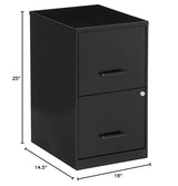 Lorell 14341 18 Deep 2-Drawer File Cabinet, Black Lorell