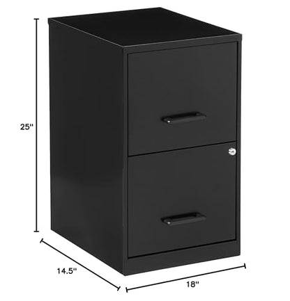 Lorell 14341 18 Deep 2-Drawer File Cabinet, Black - WoodArtSupply