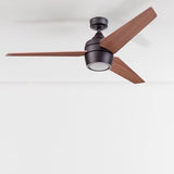 Honeywell Ceiling Fans Eamon Modern 52 Inch Ceiling Fan with Light, Remote Control Fan, LED Indoor Fan with 3 Blades, Brown Maple and Black Blade Finish Options, Bronze (50603-01) Honeywell