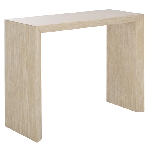 SAFAVIEH Home Collection - Woodrow Faux Travertine Console Table, Minimalist Modern Entryway Accent (CNS7005B) SAFAVIEH