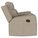 Coaster Home Furnishings - Brentwood - Fabric - Manual Motion Reclining Loveseat with Tufted Accents and Track Arms - Living Room - 30-Inch - Taupe - 610282 Coaster Fine Furniture