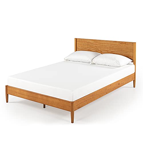 ZINUS Allen Mid Century Solid Wood Platform Bed Frame - No Box Spring Needed, Easy Assembly, Full Size, Brown - WoodArtSupply