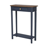 East at Main Marnie Console Table – 23.75” Wide Navy Blue Entryway Table with Storage Drawer & Shelf – Slim Accent for Hallways, Foyers, Living Rooms and Small Spaces – Handcrafted Bayur Wood East at Main