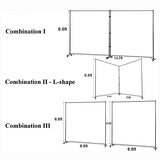 Room Divider Kit, 13.1 ft x 6.6 ft, 4 Rolling Wheels Curtain Divider Stand, Metal Frame, Darking Curtain, L-Shape Dressing Room for Boutique, Expandable Room Partition for Home Lvrunben