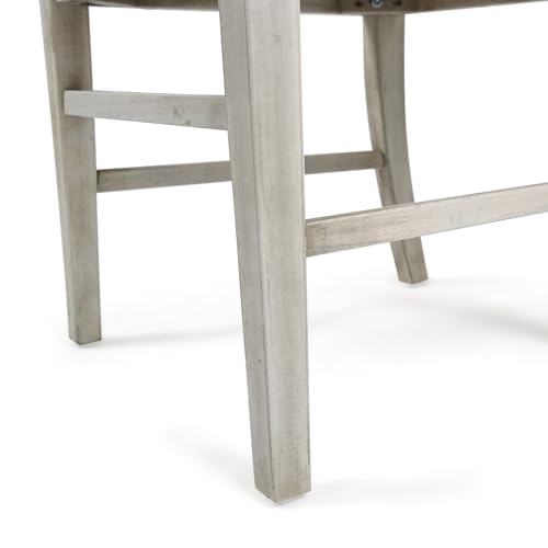 Christopher Knight Home Roshan Farmhouse Acacia Wood Dining Chairs, Light Grey Wash, 21D x 17.75W x 35.5H Inch - WoodArtSupply