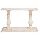 Deco 79 Wood Console Table with Distressed Accents, 48" x 14" x 32", White Deco 79