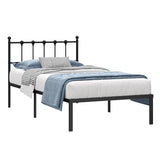 Kujielan Twin Size Bed Frame with Modern Headboard, Metal Platform Bed Base with Strong Support, No Box Spring Needed, Easy Assembly, Noise Free，Black Kujielan