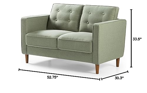 ZINUS Lauren Loveseat, Button Tufted Cushions, Easy, Tool-Free Assembly, Pear Green Zinus