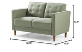 ZINUS Lauren Loveseat, Button Tufted Cushions, Easy, Tool-Free Assembly, Pear Green Zinus