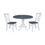 IC International Concepts Chairs Dining Table Set, White/Heather Gray IC International Concepts