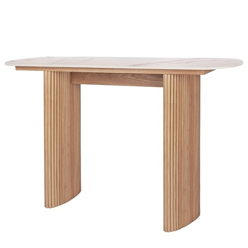THKSHOUZ Mid Century Modern Console Table, Solid Wood Console Table, 47.2'' Sofa Table, Narrow Entryway Table for Hallway, Behind The Couch, Living Room, Foyer, Easy Assembly THKSHOUZ