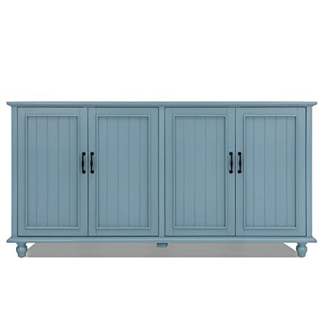Scurrty Buffet & Bar Cabinet with Storage, 62'' Coffee Bar Cabinet, Sideboard Storage Cabinet for Dinning Room, Kitchen & Living Room (4 Doors, Blue) Scurrty