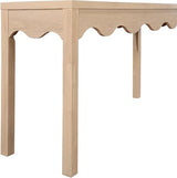 Meridian Furniture 99041Natural-S Fiora Collection Modern | Contemporary Console Table with Rich Natural Finish, Scalloped Aprons, 54" W x 16" D x 30" H, Natural Meridian Furniture