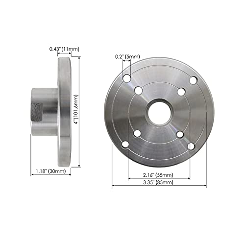 3d 4 "inch 100mm Wood Lathe Chuck Faceplate M33 X 3.5/1 Inch X 8TPI Thread Flange Faceplate Woodworking Turning Tools Accessories(1inch X 8TPI) SanmeiLi