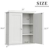 Shintenchi Bathroom Wall Medicine Cabinet with 2 Door, Bathroom Storage Organizer Over The Toilet,Space Saving Storage with 3-Tier Shelves,Solid White Shintenchi