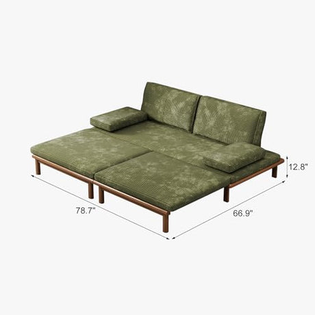 Lartis 78.7" Sofa Bed, Sleeper Pull Out Couch, Modern Couch Convertible Modern Futon for Living Room/Apartment/Bedroom, Modular Design Sofa,Full Solid Wood Frame Lartis