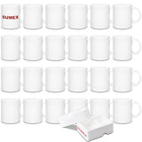 Sumex Set of 24 11oz Sublimation Blanks White Ceramic Coffee Mugs for Tea, Milk, Latte, Hot Cocoa Sumex