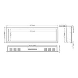 Modern Ember Highmark 60 Inch Smart Linear Electric Fireplace - Premium Flame with 10 Colors, Sleek Hidden Vent Design, Install Recessed in-Wall or Wall-Mount, WiFi and Voice-Enabled Modern Ember