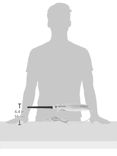 Hamilton Beach Electric Knife Set for Carving Meats, Poultry, Bread, Crafting Foam & More, Reciprocating Serrated Stainless Steel Blades, Ergonomic Design Storage Case + Fork Included, 5Ft Cord, White Hamilton Beach