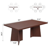 GarveeHome Dining Table for 6-8 People - 63" Modern Long Kitchen Table with Large Tabletop & Heavy Duty Pedestal Legs, Dinner Table for Kitchen, Conference Room, Home, Walnut GarveeHome